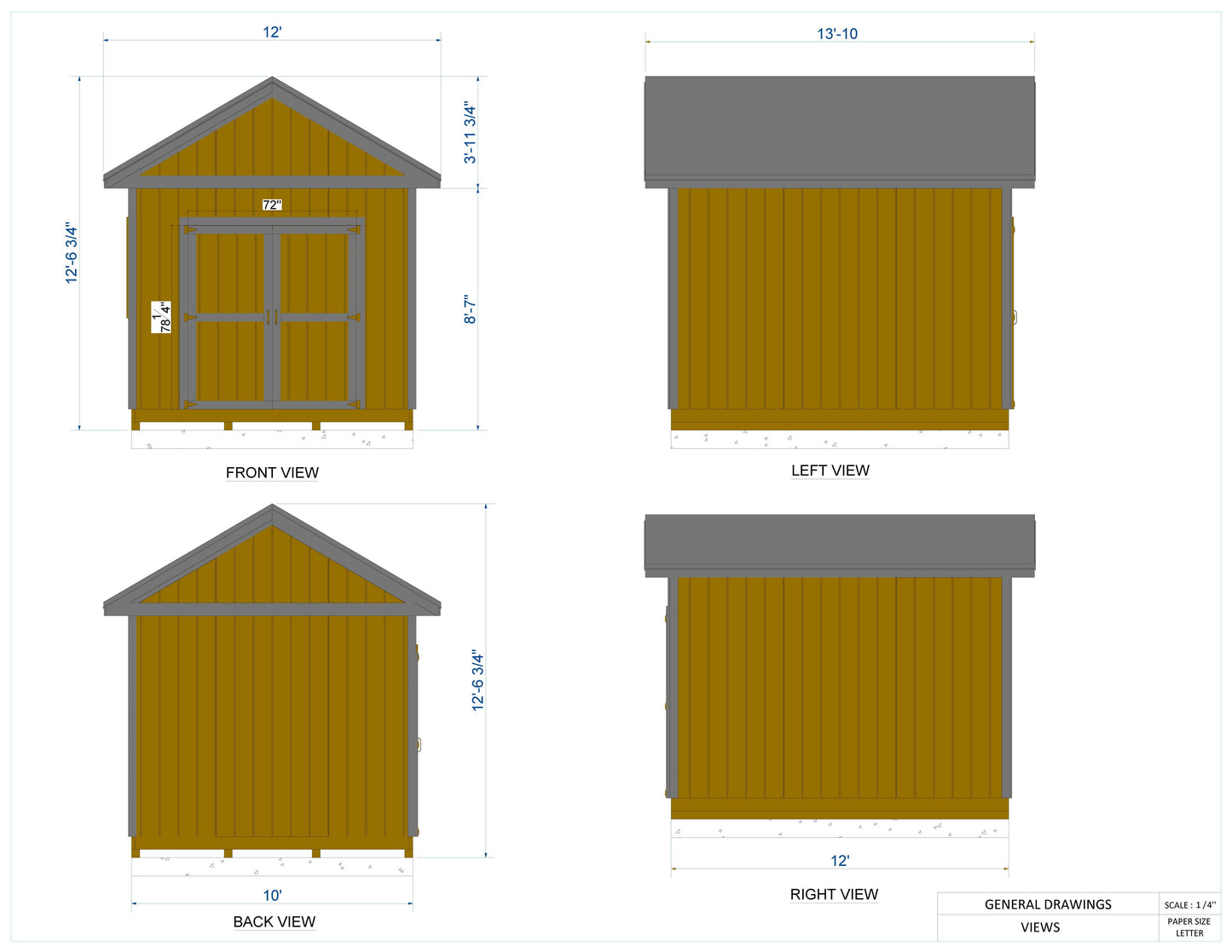 10x12 Garden Shed Plan