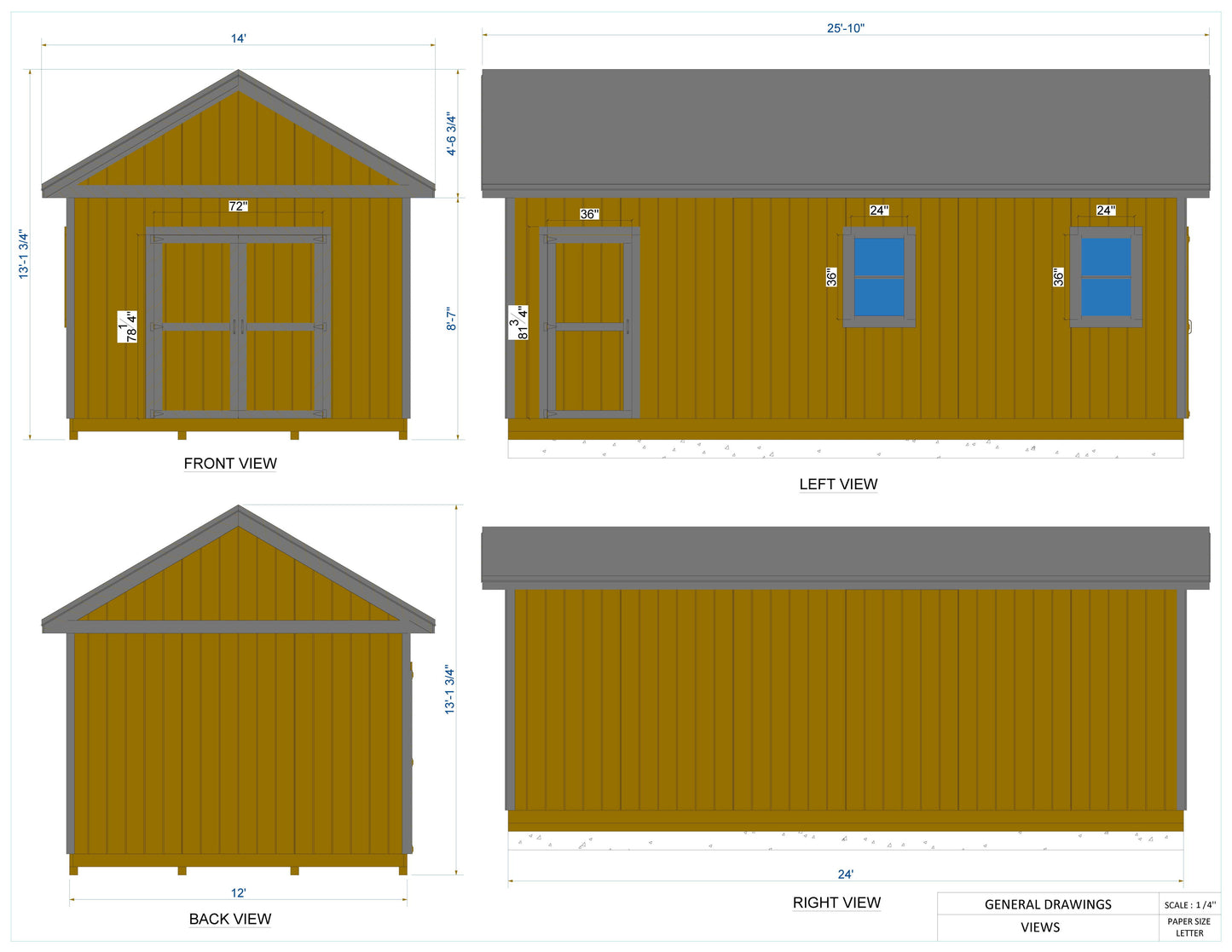 12x24 Garden Shed Plan