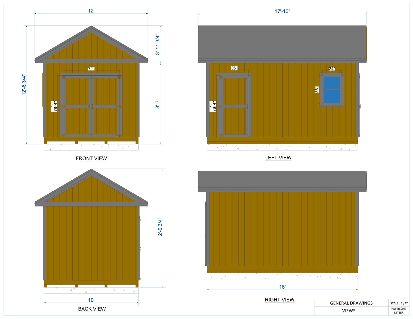 10x16 Garden Shed Plan