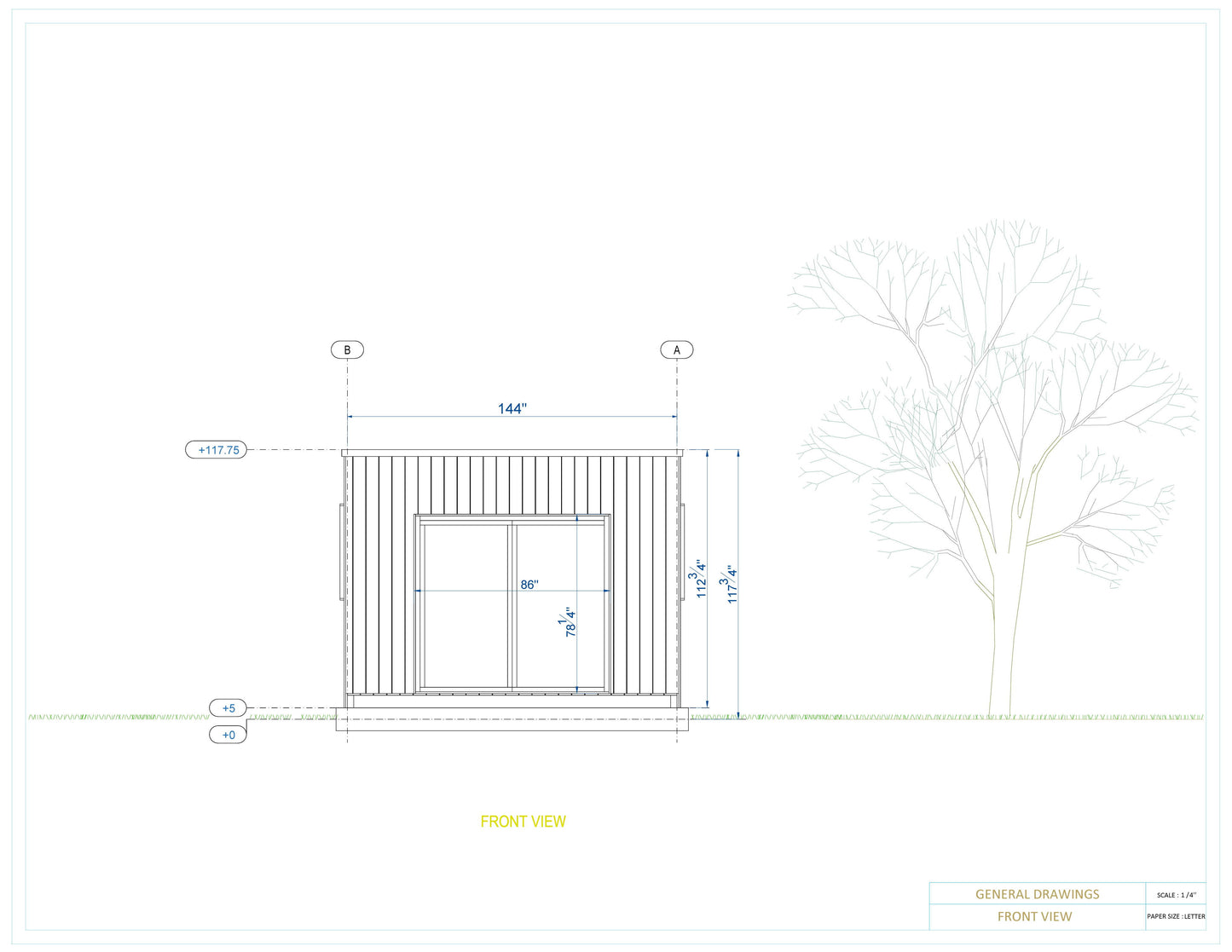 12x12 Small Cabin Plan