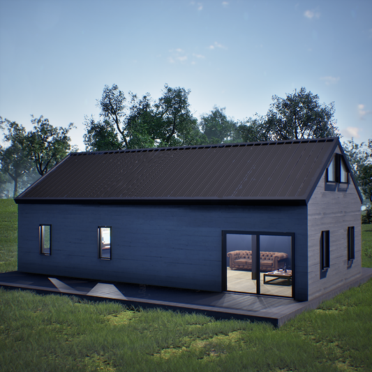20x40 Barndominium Cabin House Plan