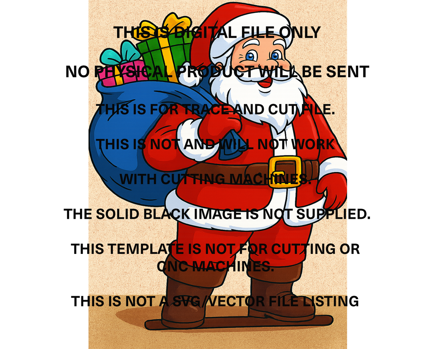 Santa Claus Yard Sign Template | Christmas Outdoor Decor (PDF)