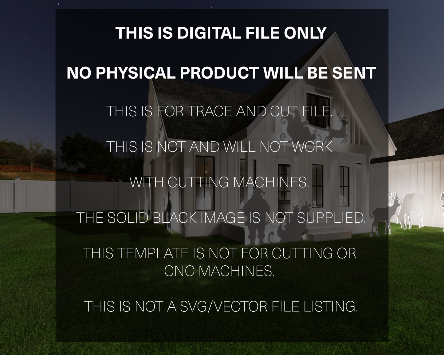 Santa Claus Decor / 5ft Standing Santa and His Sleigh Full of Gifts (PDF)