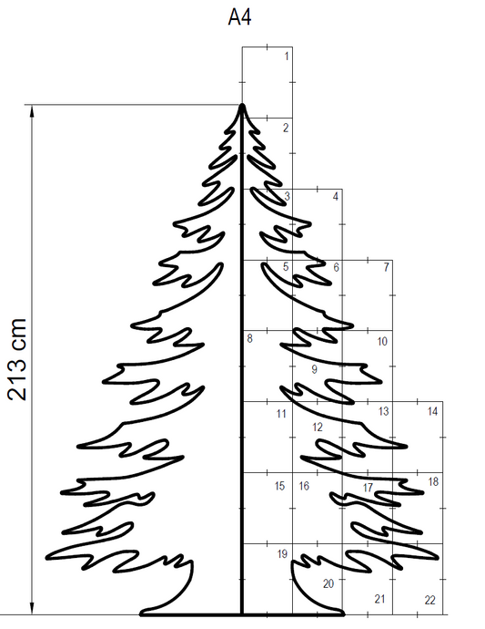 7ft Christmas Tree Silhouette Template (PDF)