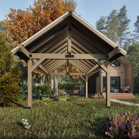 Gazebo Plan, Pavilion Plan, 12x16, Gable Roof, Wooden Carport DIY Blueprints with Material List and Cut List, village pavilion, garden pavilion, backyard pavilion,backyard gazebo plan, picnic gazebo plan, blueprint gazebo plan, blueprint pavilion