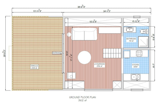 A Frame Tiny House Plan, Modern A-Frame House Plan, A-Frame Cabin Plan, Easy to build, DIY Blueprints, Mezzanine Floor