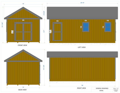 12x24 Garden Shed Plan