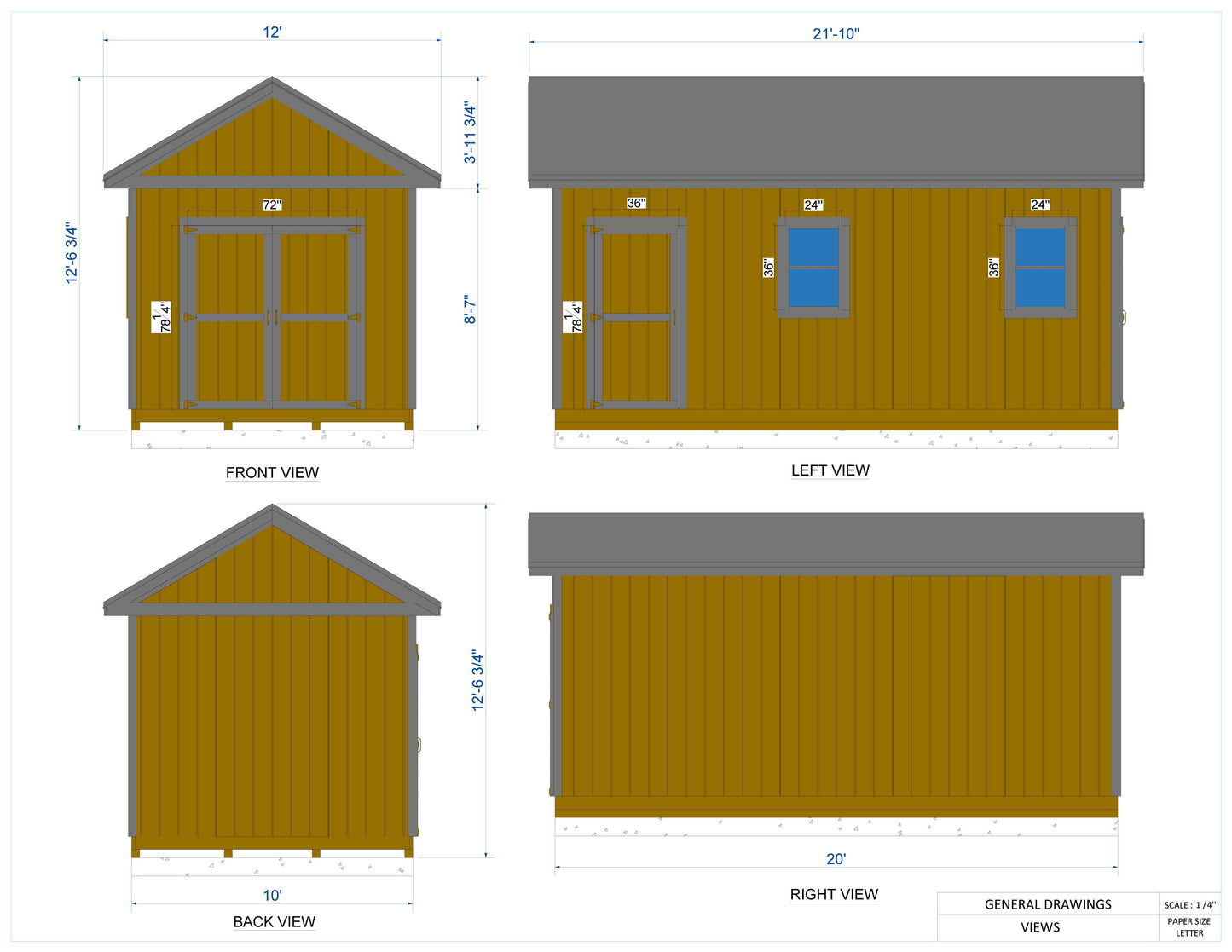 10x20 Garden Shed Plan