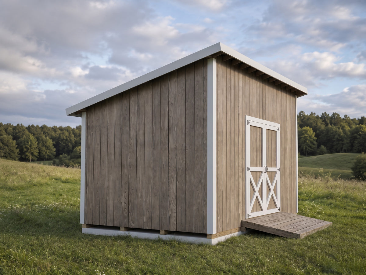 10x16 Lean-To Shed Plans | Sloped Roof Outdoor Storage Building