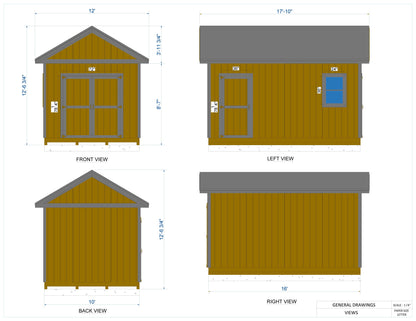 10x16 Garden Shed Plan