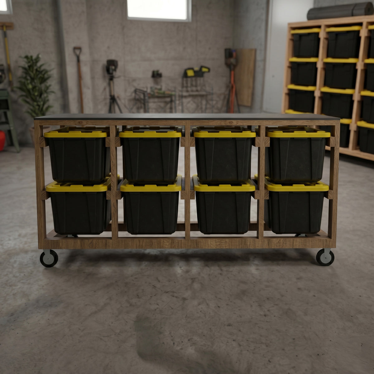 27 Gallon Tote Storage Rack Plans Bundle | 16 Mobile Rack Sizes