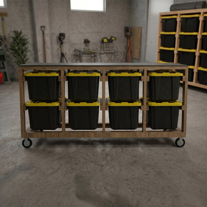 27 Gallon Tote Storage Rack Plans Bundle | 16 Mobile Rack Sizes