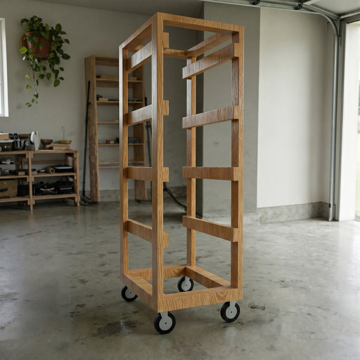 1x4 27 Gallon Tote Storage Rack Build | DIY Rolling Garage Organizer