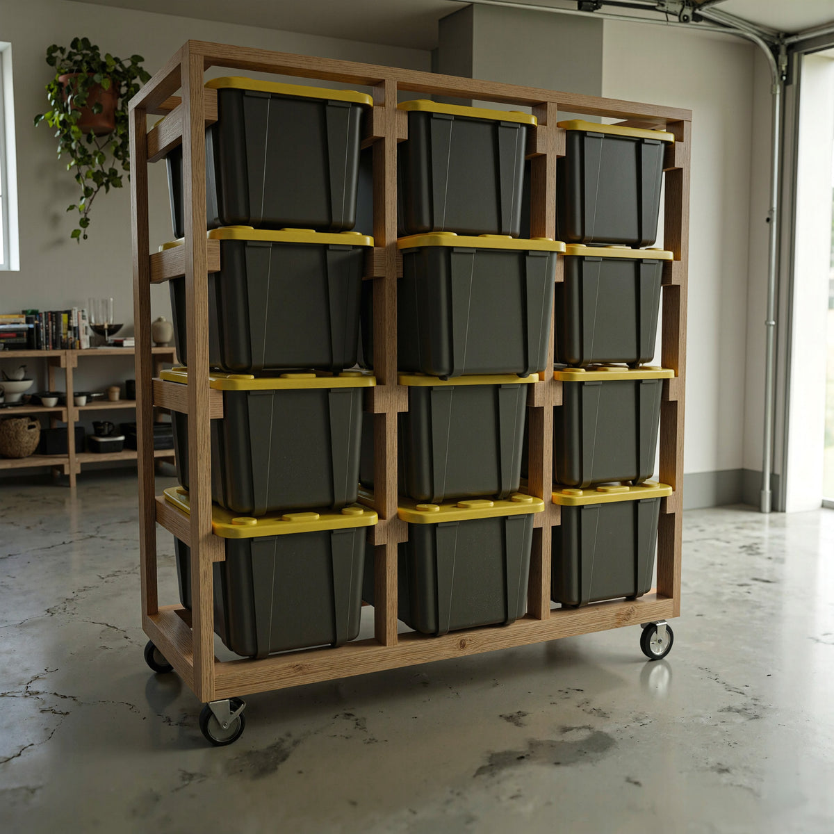 27 Gallon Tote Storage Rack Plans Bundle | 16 Mobile Rack Sizes