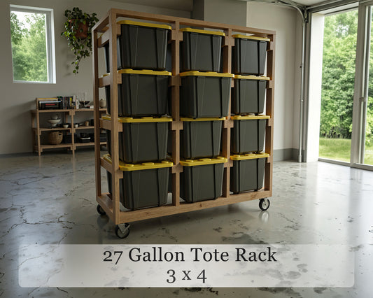 Mobile 27 Gallon Tote Storage Rack Plans