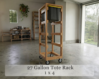 1x4 27 Gallon Tote Storage Rack Build | DIY Rolling Garage Organizer