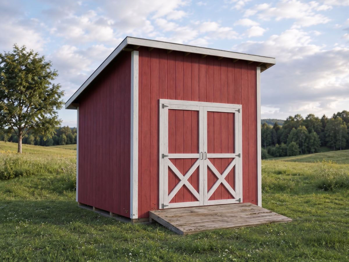 10x10 Lean-To Shed Floor Plans | DIY Sloped Roof Building
