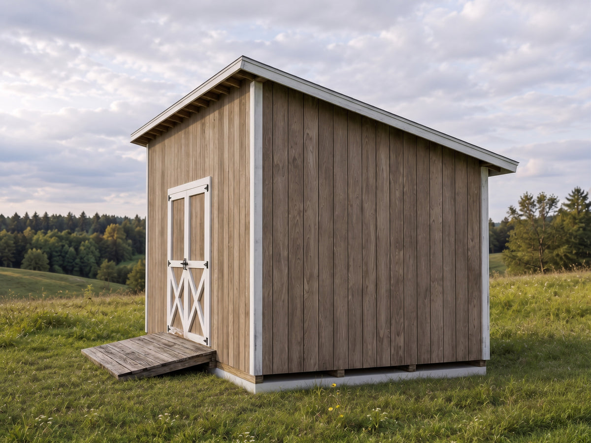 10x16 Lean-To Shed Plans | Sloped Roof Outdoor Storage Building