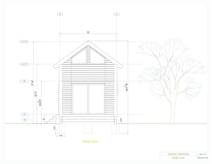 12x28 Gable Roof Tiny House Plan