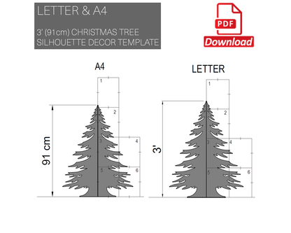 3ft Christmas Tree Silhouette Template (PDF)