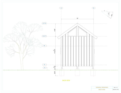 12x28 Gable Roof Tiny House Plan