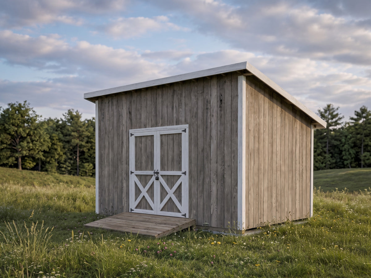 10x16 Lean-To Shed Plans | Sloped Roof Outdoor Storage Building