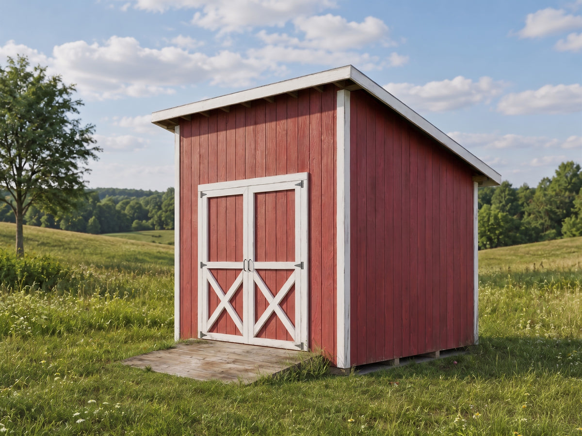 10x10 Lean-To Shed Floor Plans | DIY Sloped Roof Building