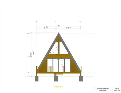 20x28 A Frame Cabin Plan
