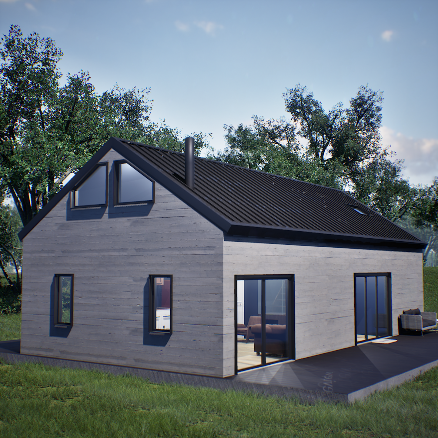 20x40 Barndominium Cabin House Plan