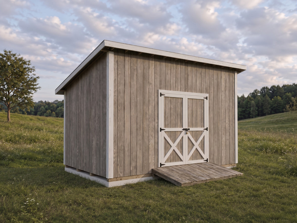 10x16 Lean-To Shed Plans | Sloped Roof Outdoor Storage Building