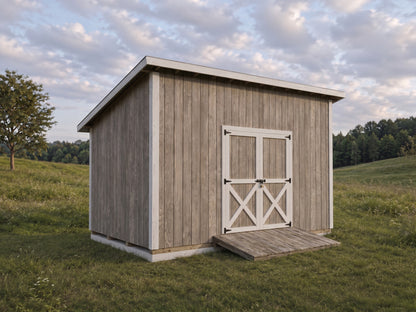 10x16 Lean-To Shed Plans | Sloped Roof Outdoor Storage Building