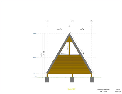 20x28 A Frame Cabin Plan