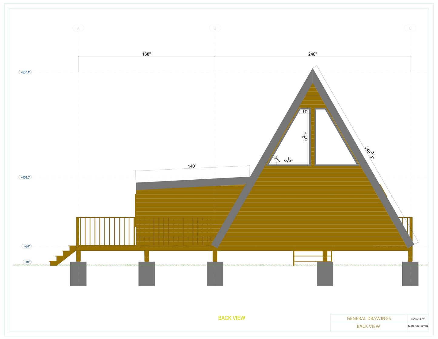 20x24 A Frame Cabin Plan
