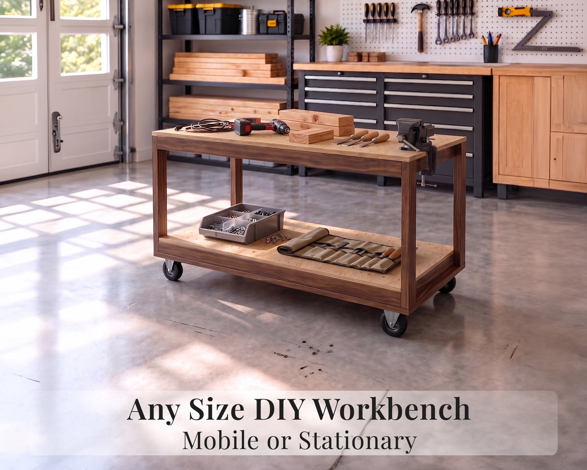 Workbench DIY Plans Generator | Custom Size Mobile or Stationary Workbench
