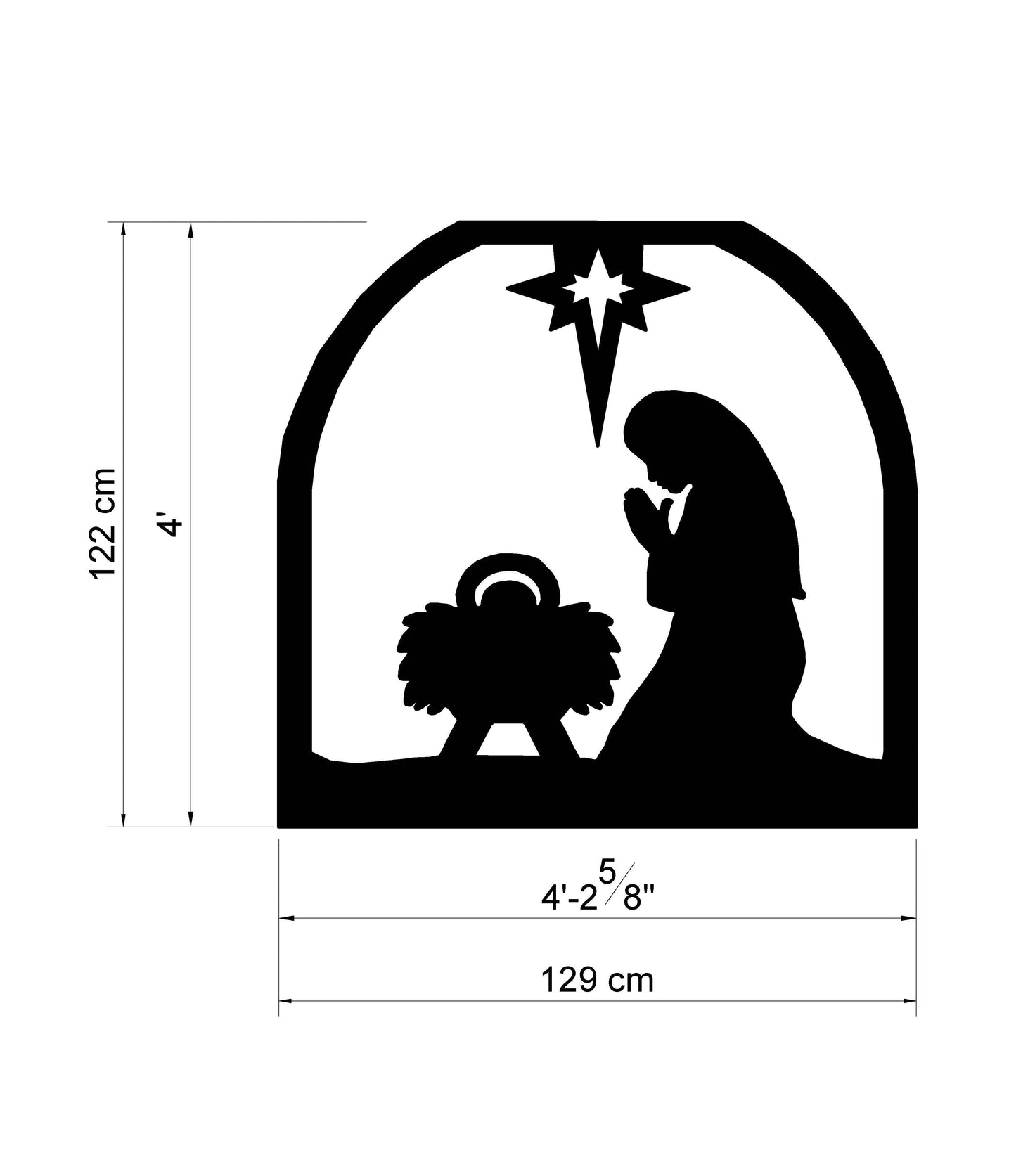 Christmas Nativity Silhouette Template | Printable Trace & Cut Stencil (PDF)