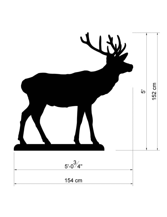5ft Reindeer Calf Template | Large Christmas Reindeer Silhouette (PDF)