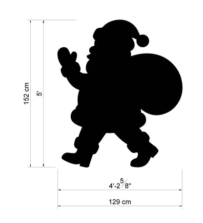 Waving Santa Claus Decor / 5ft Santa With Gift Sack (PDF)