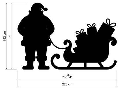 Santa Claus Decor / 5ft Standing Santa and His Sleigh Full of Gifts (PDF)