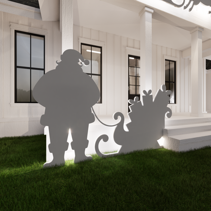 Santa Claus Decor / 5ft Standing Santa and His Sleigh Full of Gifts (PDF)