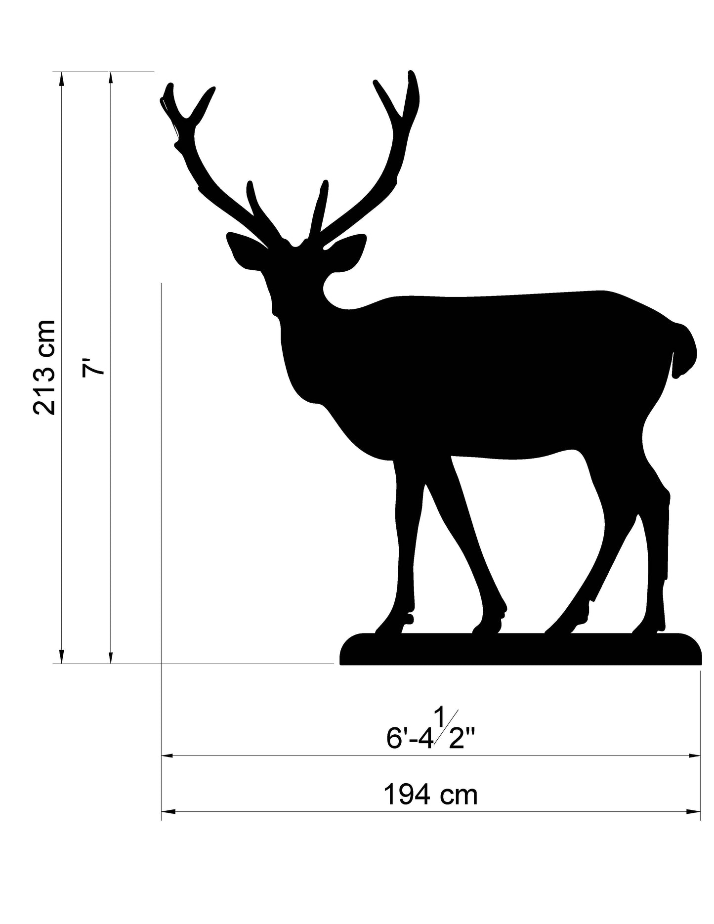 7ft Life Size Reindeer Silhouette | Deer Outdoor Decoration Pattern (PDF)