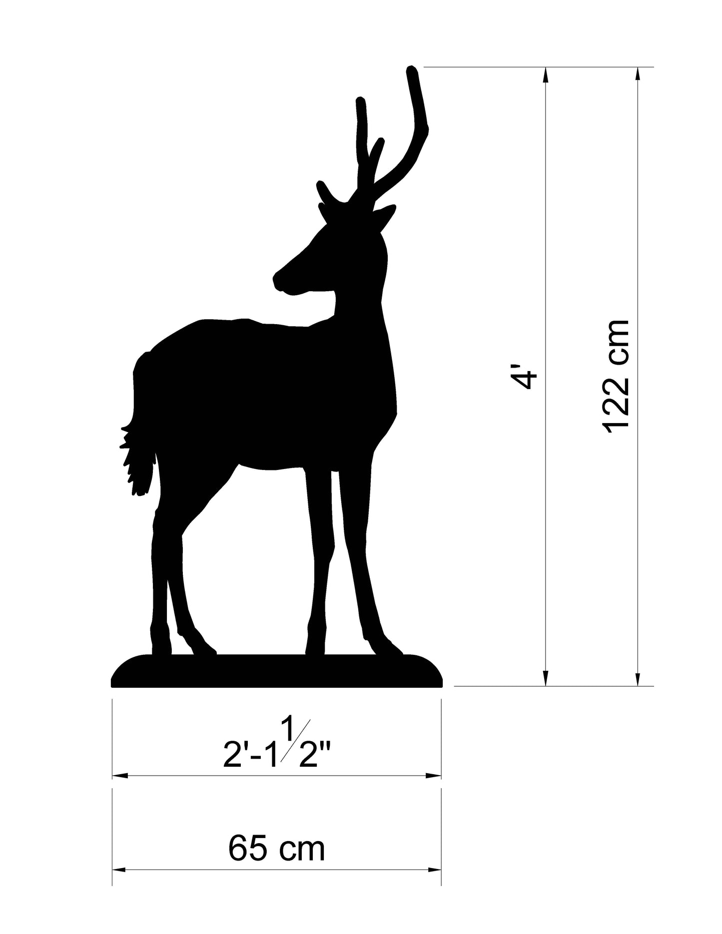 4ft Baby Reindeer / Reindeer Calf Silhouette Template (PDF)