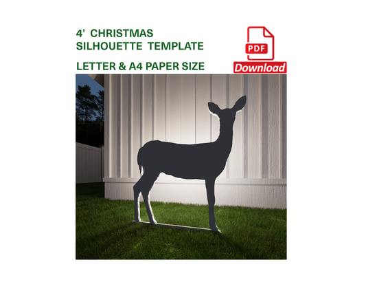 4ft Fawn Silhouette Template / Christmas Outdoor Decor (PDF)