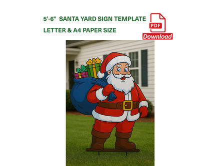 Santa Claus Yard Sign Template | Christmas Outdoor Decor (PDF)