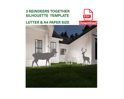 Reindeer Herd Silhouette Template (PDF)
