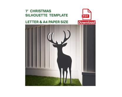 Printable Reindeer Silhouette Template (PDF)