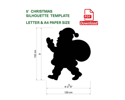 Waving Santa Claus Decor / 5ft Santa With Gift Sack (PDF)