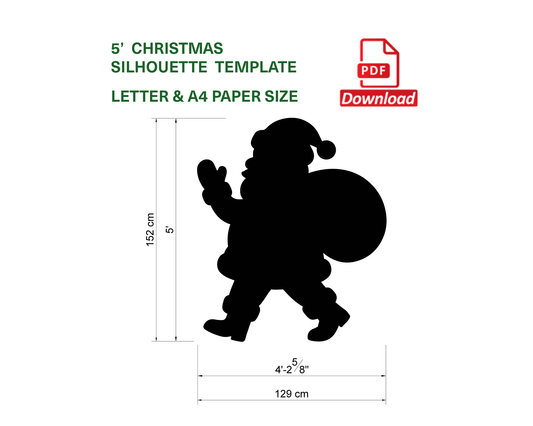 Waving Santa Claus Decor / 5ft Santa With Gift Sack (PDF)
