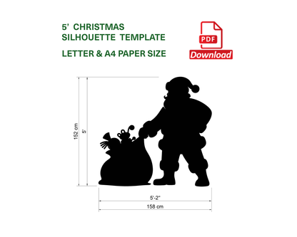 Standing Santa Claus Decor / 5ft Santa With Gift Sack (PDF)