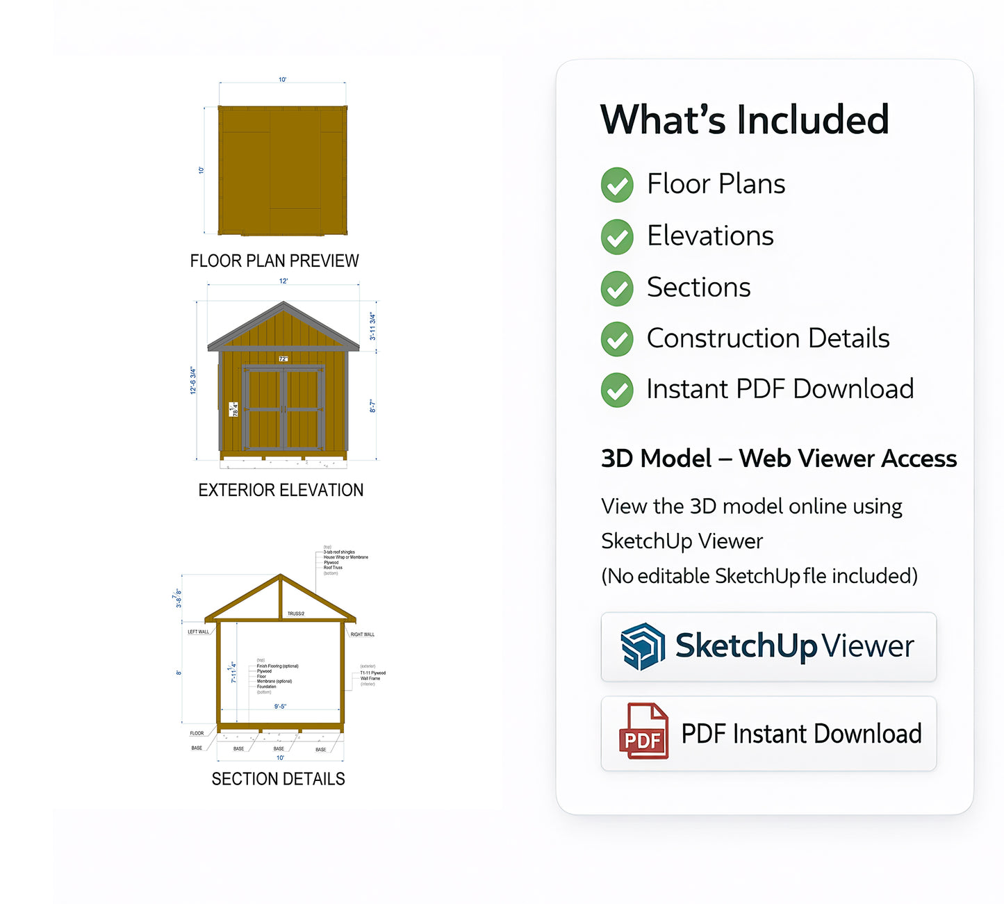 10x10 Garden Shed Plan
