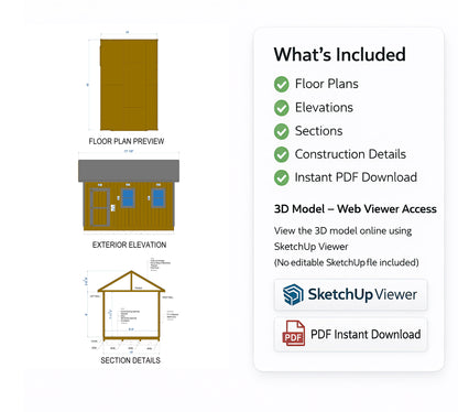 She Shed Plans | 16x10 Garden Studio , Play House
